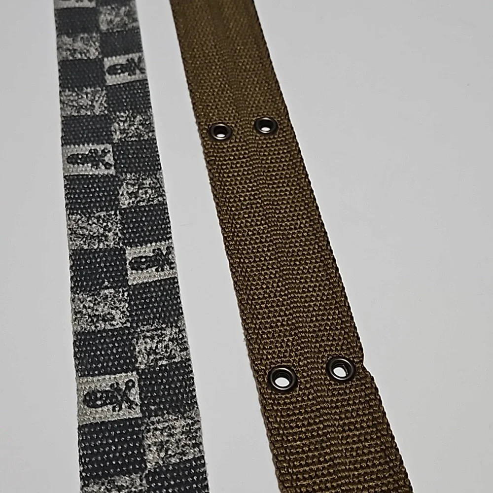 Boy's Adjustable Belts Strong Cloth Tweed Brown & Army Green Size 6/8 #B-40